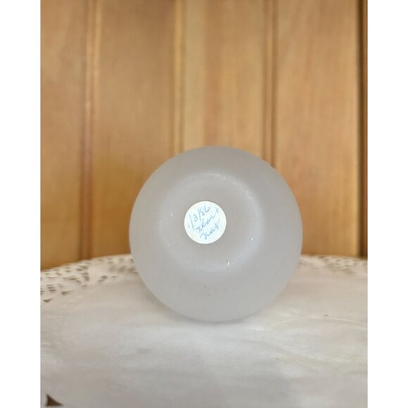 Vintage JL Art Glass Bud Vase Scandanavia Frosted Glass Miniature Bud Vase - Picture 3 of 4